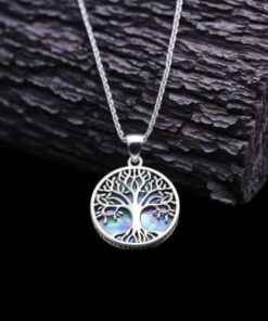 collier arbre de vie en argent nacré