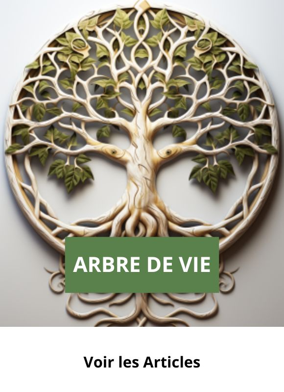 arbre de vie, tronc marron et feuilles vertes