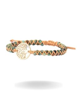 bracelet arbre de vie en pierre naturelles verte