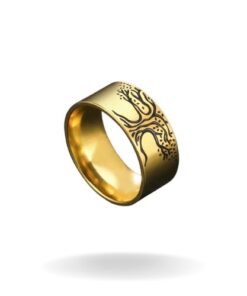 bague arbre de vie en or avec symbole viking pour homme