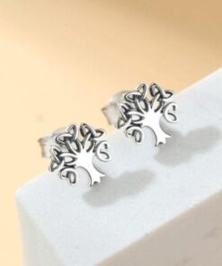 boucle d'oreille arbre de vie en argent