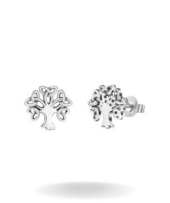 boucles d'oreille arbre de vie en argent