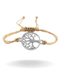 bracelet arbre de vie avec cordon camel