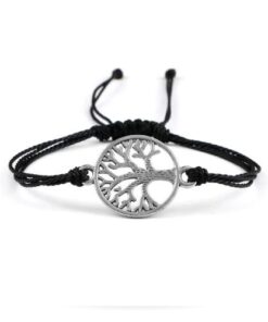 bracelet arbre de vie avec cordon noir