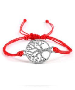 bracelet arbre de vie avec cordon rouge