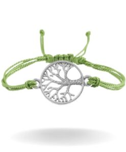 bracelet arbre de vie avec cordon vert