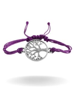 bracelet arbre de vie avec cordon violet