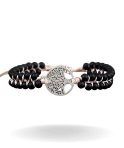 bracelet arbre de vie en perle noir