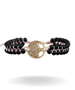 bracelet arbre de vie en perle noir