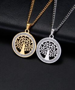 duo de colliers arbre de vie en argent et en or