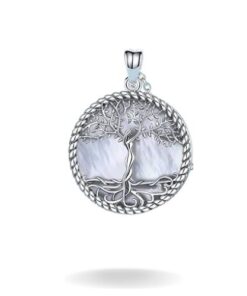 collier arbre de vie en argent nacré