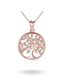 collier arbre de vie or rose